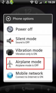 Disable Network or Use Flight Mode