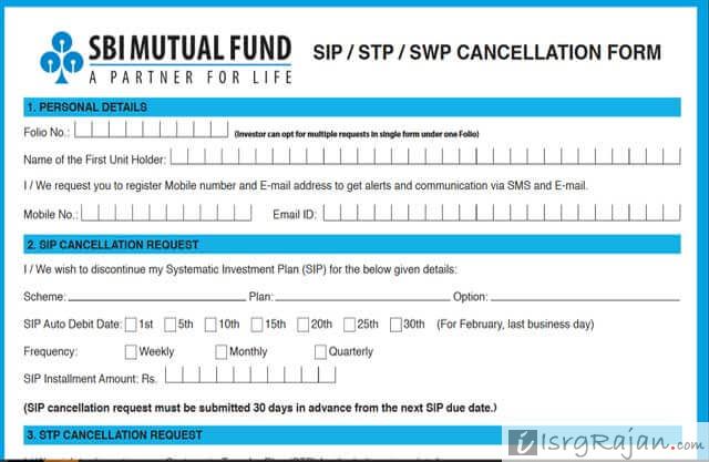 How To Fill SBI Mutual Fund SIP Cancellation Form Isrg Articles
