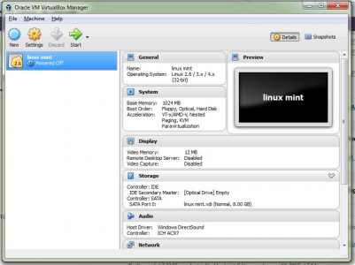 Empty Virtual Machine on VM box for Linux