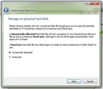 VirtualBox storage on physical disk drive