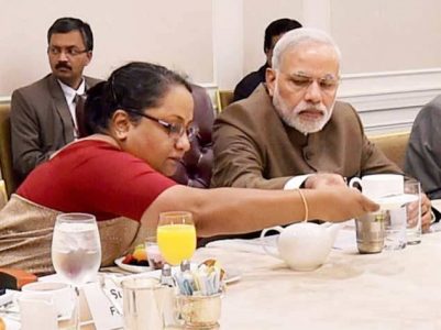 Narendra Modi eating