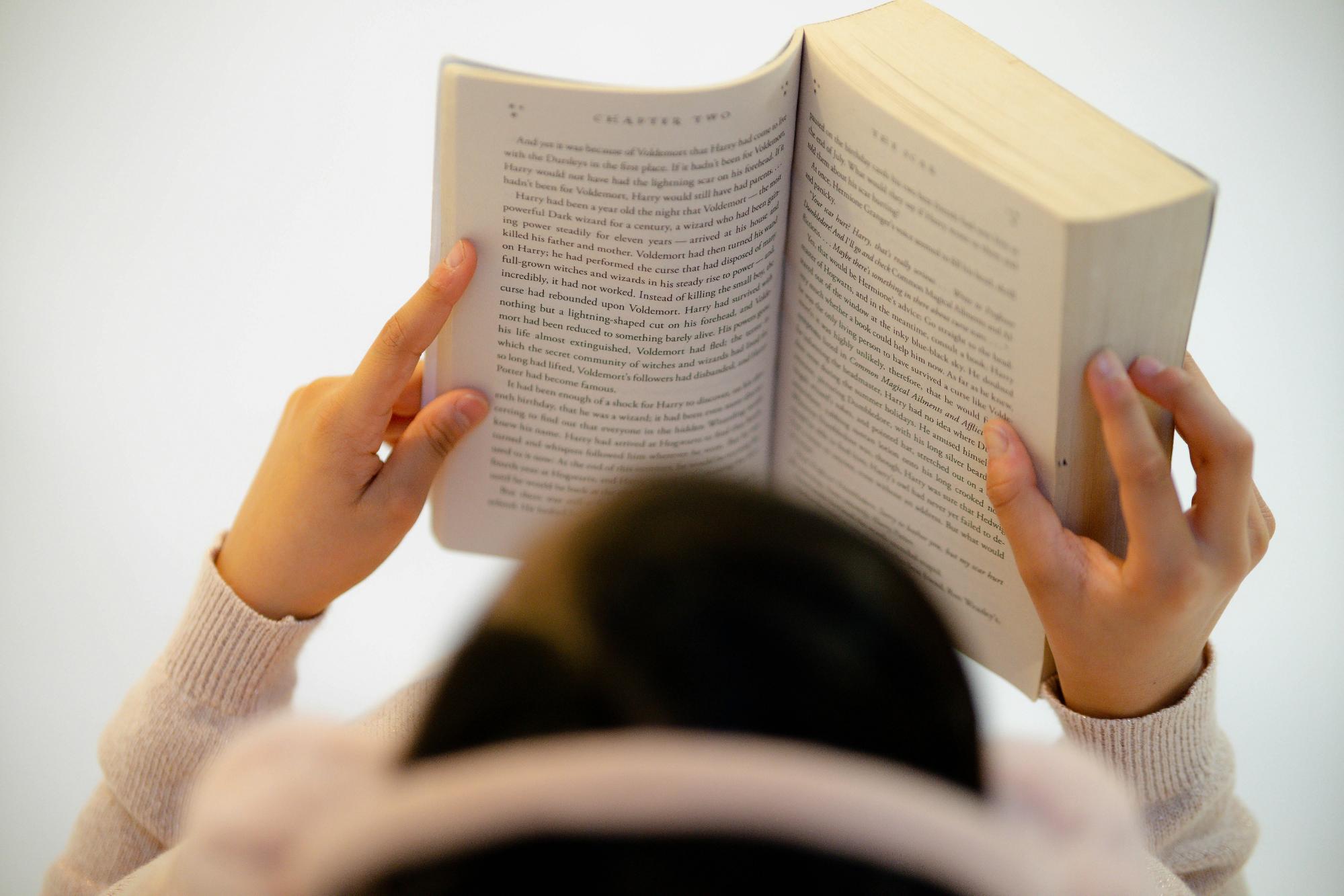 a person reading a book