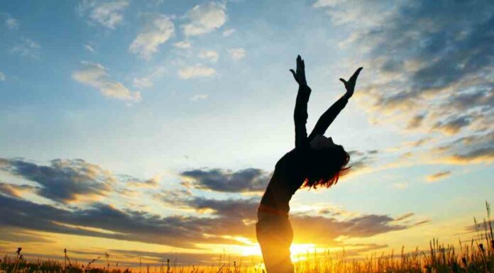 girl meditating in sun