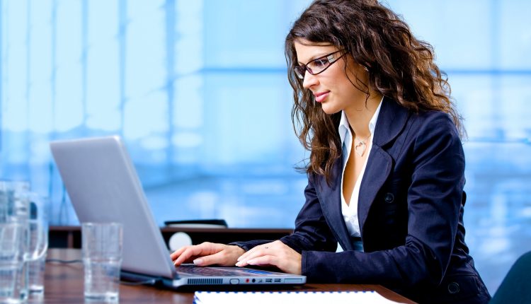 Girl working on Desktop