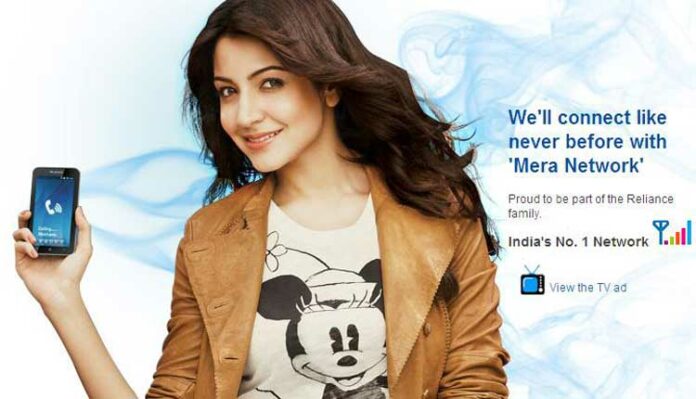 Reliance communication anushka sharma