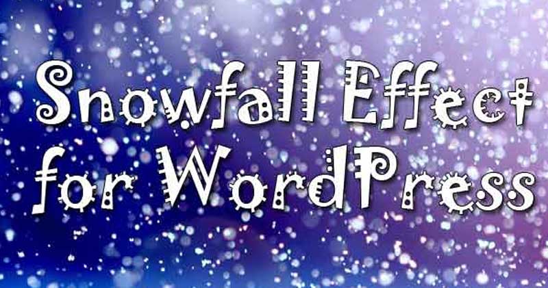 WordPress snowfall effects