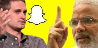 Snapchat founder Ivan Spiegel and Narendra Modi