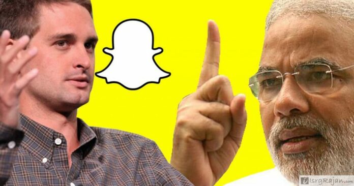 Snapchat founder Ivan Spiegel and Narendra Modi