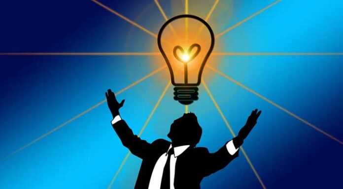 Man with Bulb and Idea