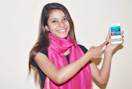 Aisha Model with Smartphone