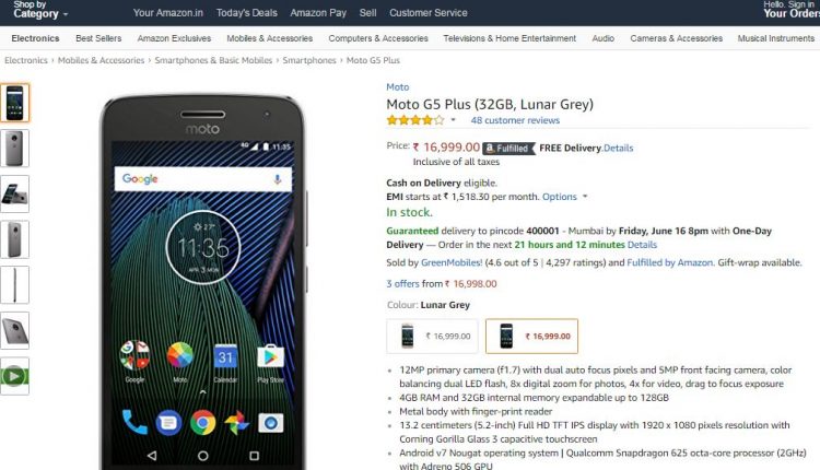 Moto G5 PLUS on Amazon