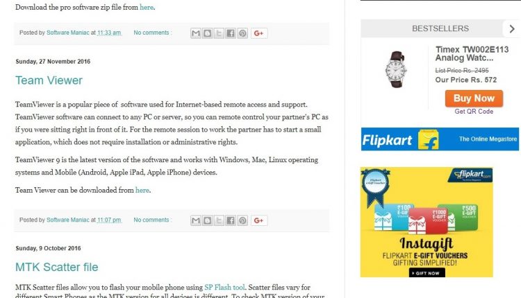 Flipkart Affiliate ads on Blogspot