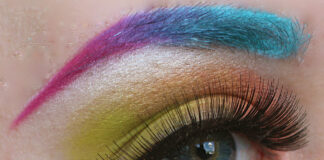 Make up trends, rainbow eyebrows