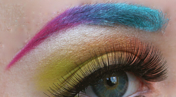 Make up trends, rainbow eyebrows