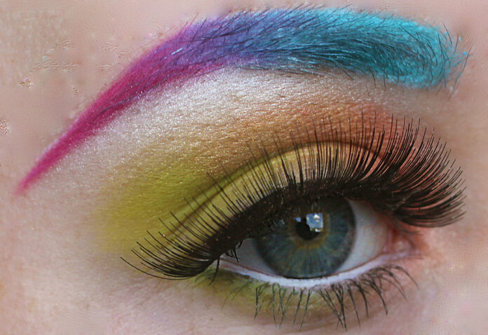 Make up trends, rainbow eyebrows