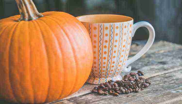 Pumpkin with Mug Coffe