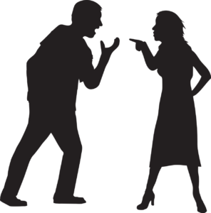 Couples arguing, clip art, shadow, husband, wife