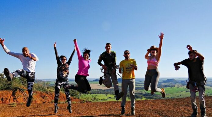 Group friends jumping photos