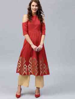 Enchanting off-shoulder kurti with palazzo