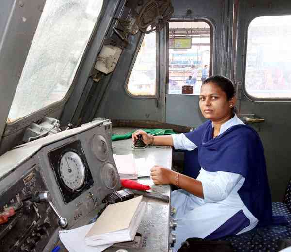 Indian woman train driver, loco pilot, Indian railways