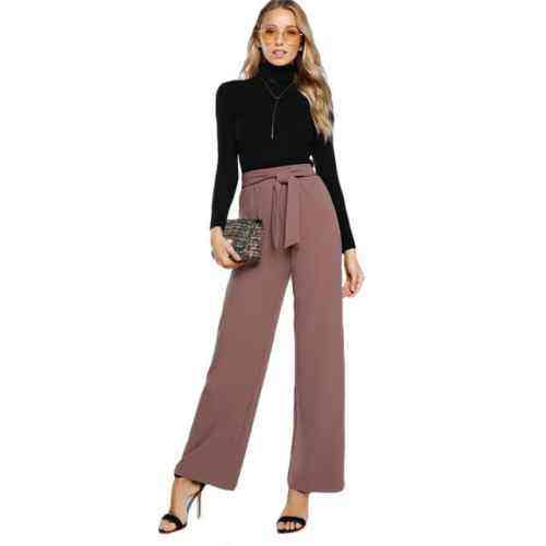 Girl Trousers With TShirt and Knot Shirt