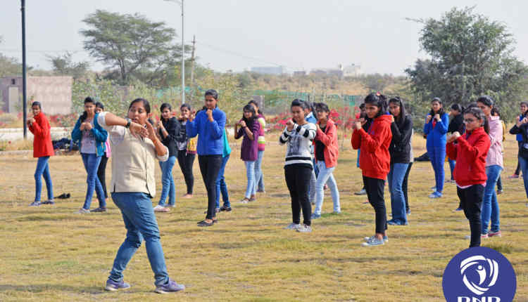 Richa Gaur training to girls in self defense
