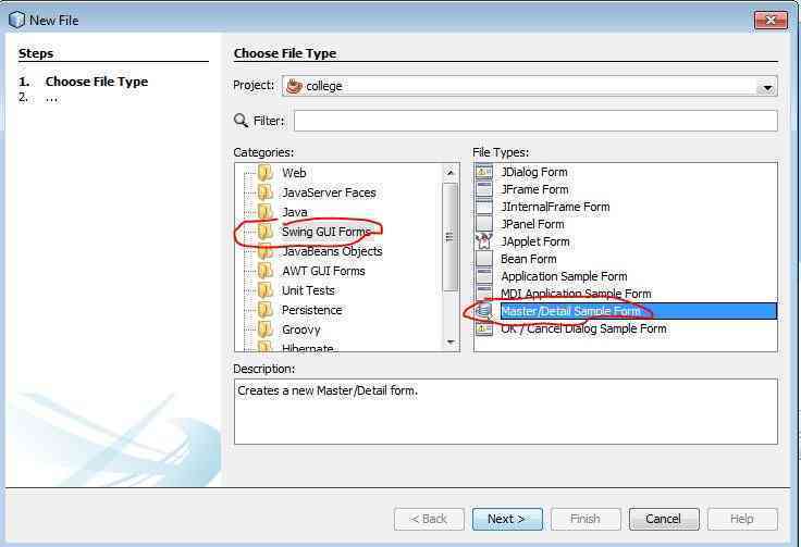 how to create gui for mysql database netbeans