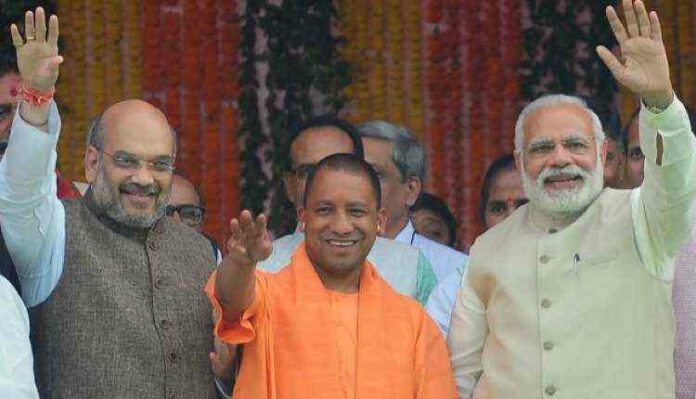 Yogi Adityanath, Modi, Amit Shah