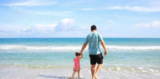 Career Break, Vacation, Beach, Father, Child, Girl