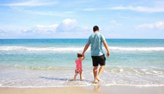 Career Break, Vacation, Beach, Father, Child, Girl