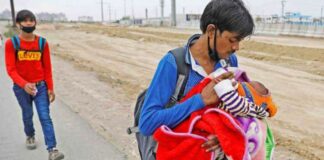 Coronavirus, Woman, Walking, Newborn, Migrant Workers