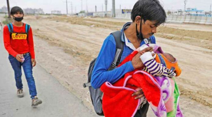 Coronavirus, Woman, Walking, Newborn, Migrant Workers