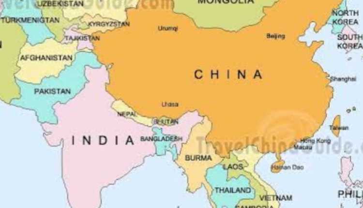 India, China, Aisa map, map
