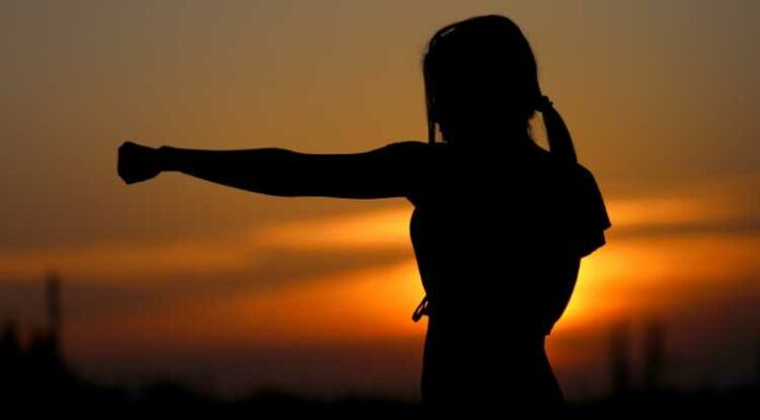 Karate, Ku Fu, Fighter, Girl, Exercise, Yoga, Girl, Sunset