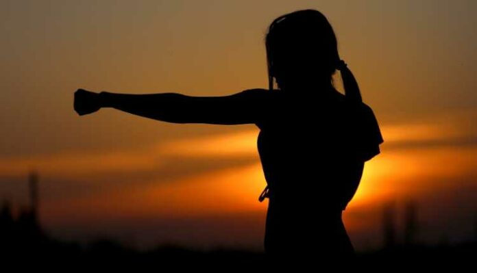 Karate, Ku Fu, Fighter, Girl, Exercise, Yoga, Girl, Sunset