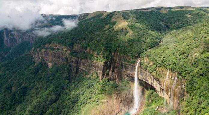 Cherrapunji, Meghalaya, greenery, mountains, waterfall