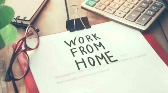 work from home, specs, calculator, paper pin, table