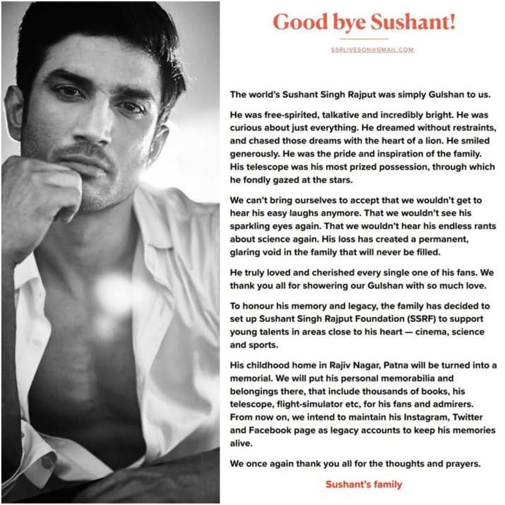 Goodbye Sushant