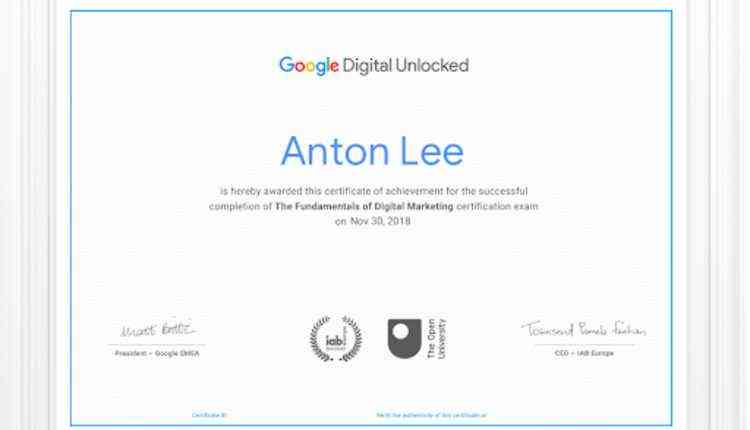 Fundamentals Of Digital Marketing By Google