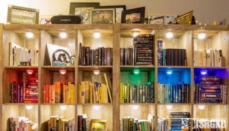 Brightly Lit Bookshelves