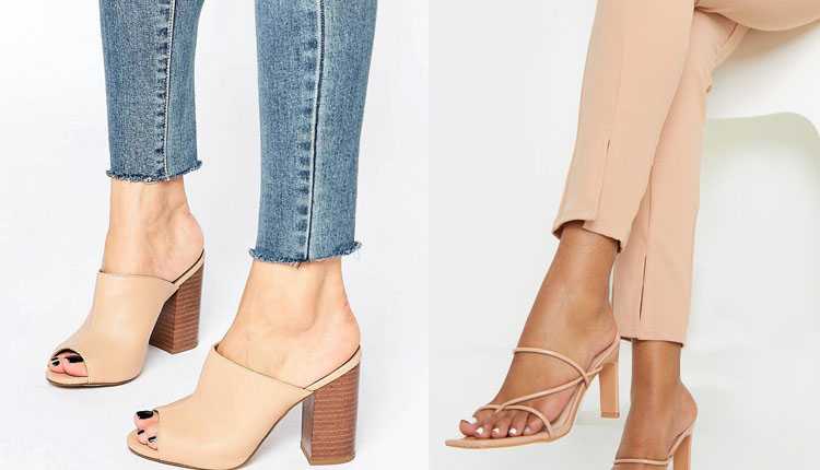 Nude Mules, Slipper, Sandal, Heel