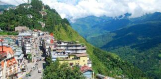 Sikkim, City, Hills, Road, People, Sky And Mountains