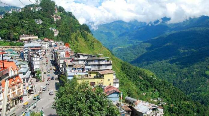 Sikkim, City, Hills, Road, People, Sky And Mountains