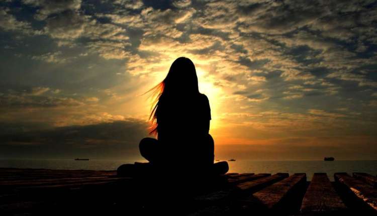 Girl Sitting, Meditation, Sunrise, Spiritual Journey