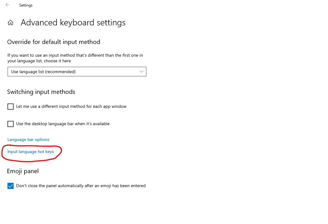 Advanced Keyboard Settings