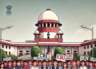 Students Outside The Supreme Court Of India, Demanding A Cbi And Ed Investigation Into The Neet Ug Exam