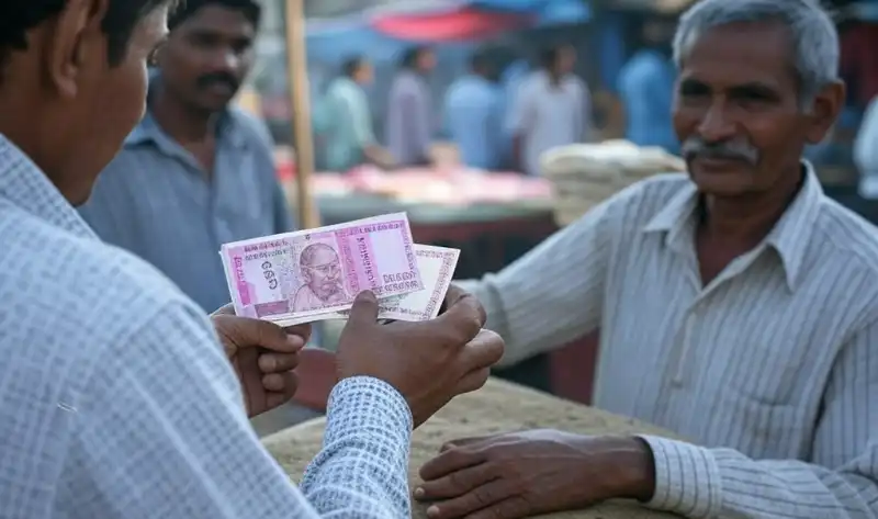 Paying Cash Indian Rupees