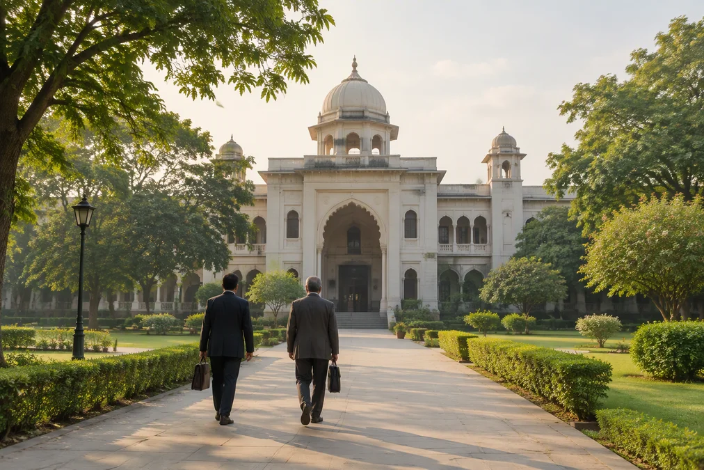 The Allahabad High Court building, symbolizing legal authority.