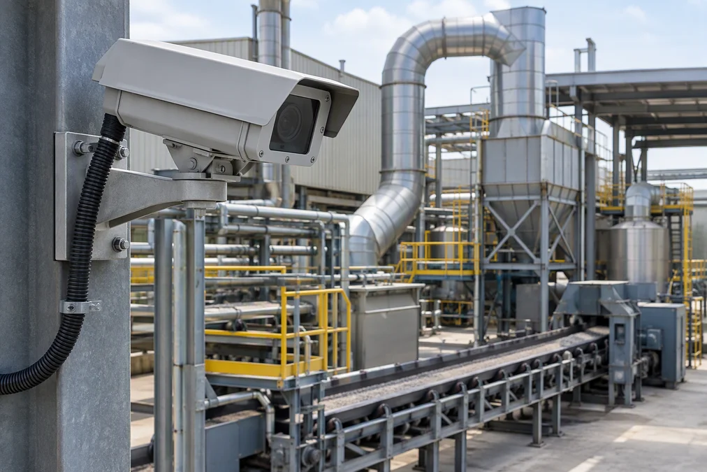 Monitoring cameras for tracking industrial fuel use and emissions in NCR.