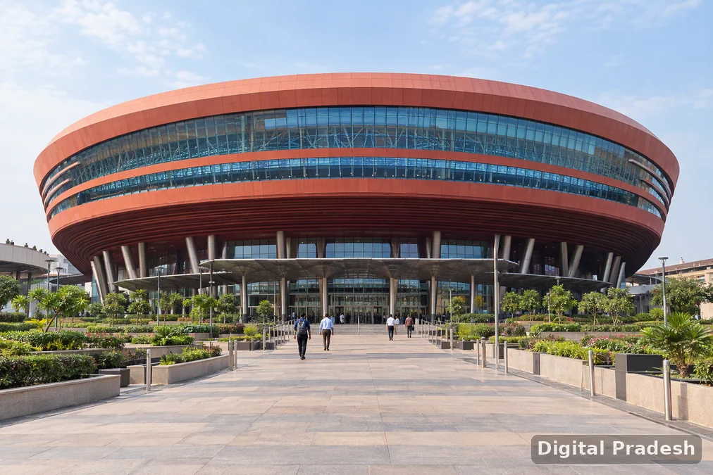 Bharat Mandapam in New Delhi is the venue for the Chinmaya Amrit Mahotsav Global Sammelan.